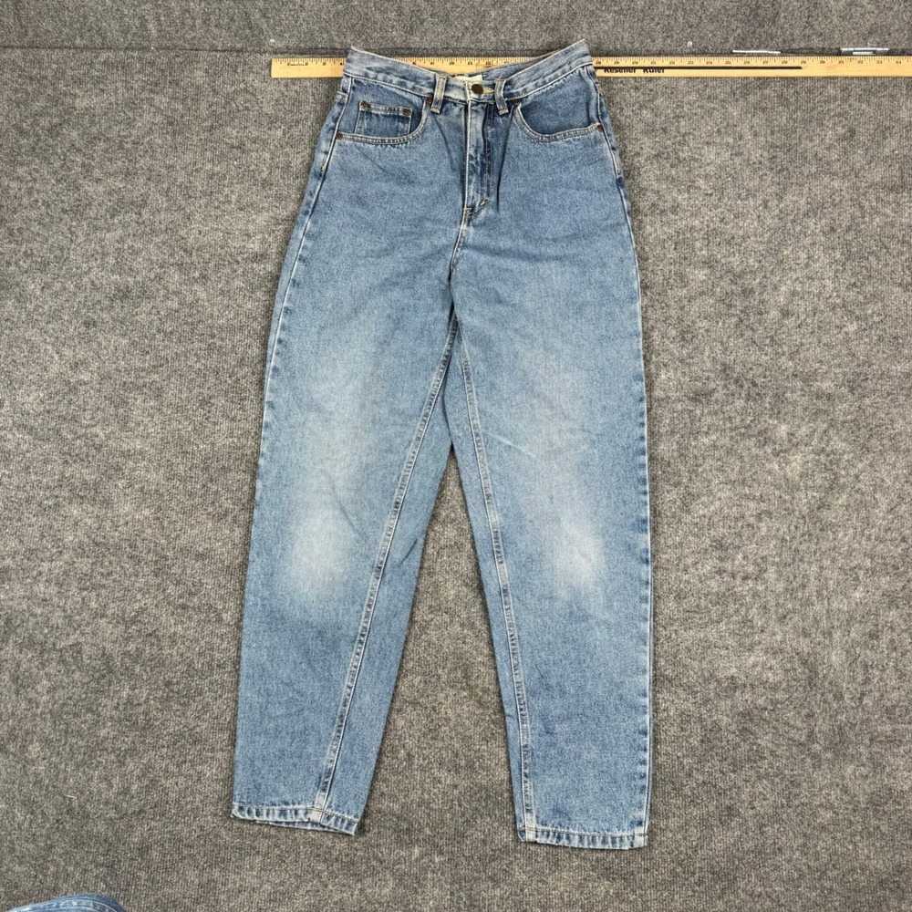 Basic Editions Jeans Womens Size 5/6 Blue High Waisted Tapered Mom Light Wash